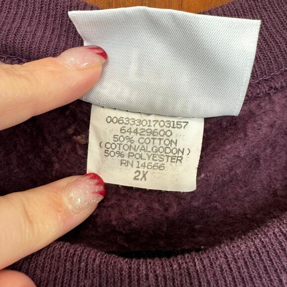 Vintage Lee Nutmeg Noah's Ark Crewneck Sweatshirt 2X Purple - Picture 7 of 10
